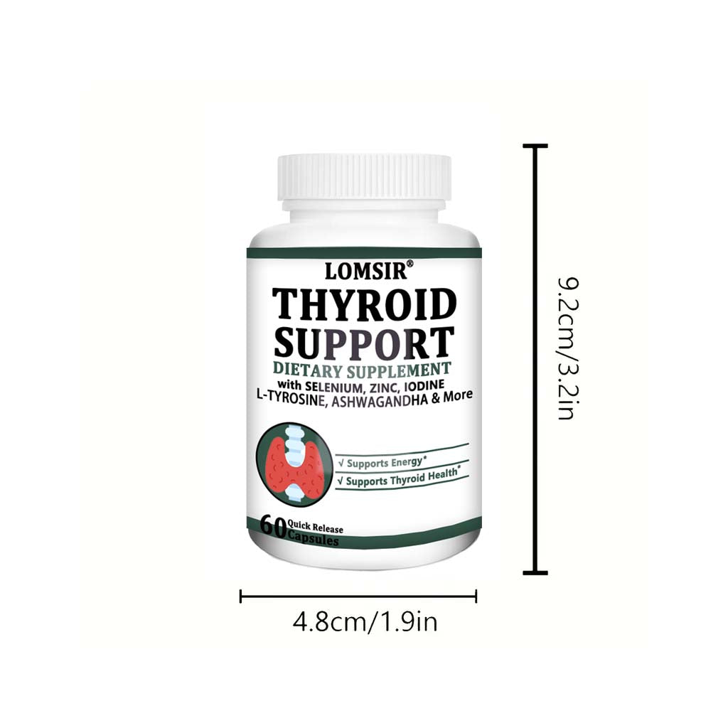 LOMSIR Thyroid Support Capsules with Selenium, Zinc, Iodine & L-Tyrosine, 60 Capsules