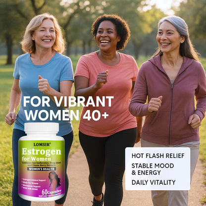 LOMSIR Estrogen for Women Capsules with DIM, Soy Isoflavones & Dong Quai, 60 Capsules