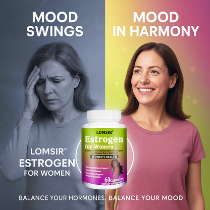 LOMSIR Estrogen for Women Capsules with DIM, Soy Isoflavones & Dong Quai, 60 Capsules