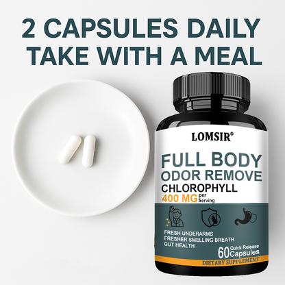 Chlorophyll 400 mg Capsules with Matcha, Alfalfa & Peppermint | 60 Count