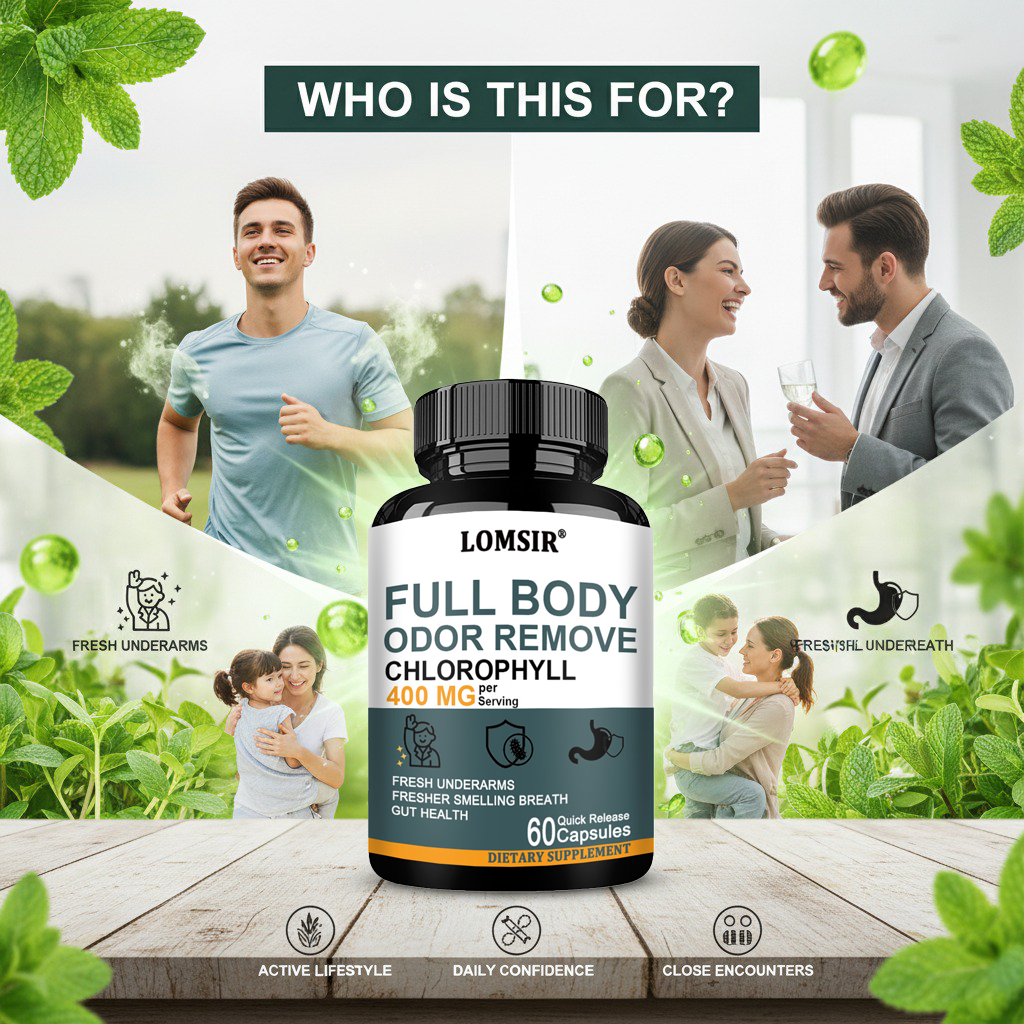 Chlorophyll 400 mg Capsules with Matcha, Alfalfa & Peppermint | 60 Count