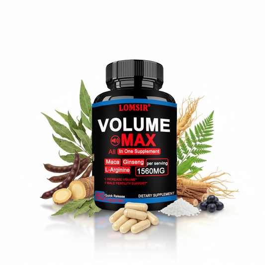 LOMSIR Volume Booster Capsules with Maca, Ginseng & L-Arginine, Male Fertility Support, 60 Capsules