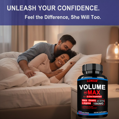LOMSIR Volume Booster Capsules with Maca, Ginseng & L-Arginine, Male Fertility Support, 60 Capsules