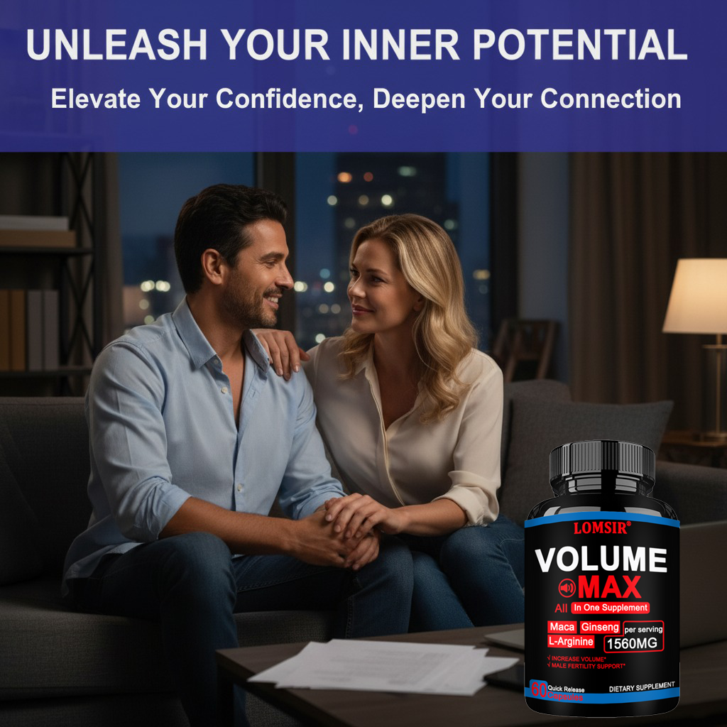 LOMSIR Volume Booster Capsules with Maca, Ginseng & L-Arginine, Male Fertility Support, 60 Capsules