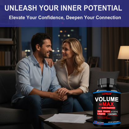 LOMSIR Volume Booster Capsules with Maca, Ginseng & L-Arginine, Male Fertility Support, 60 Capsules