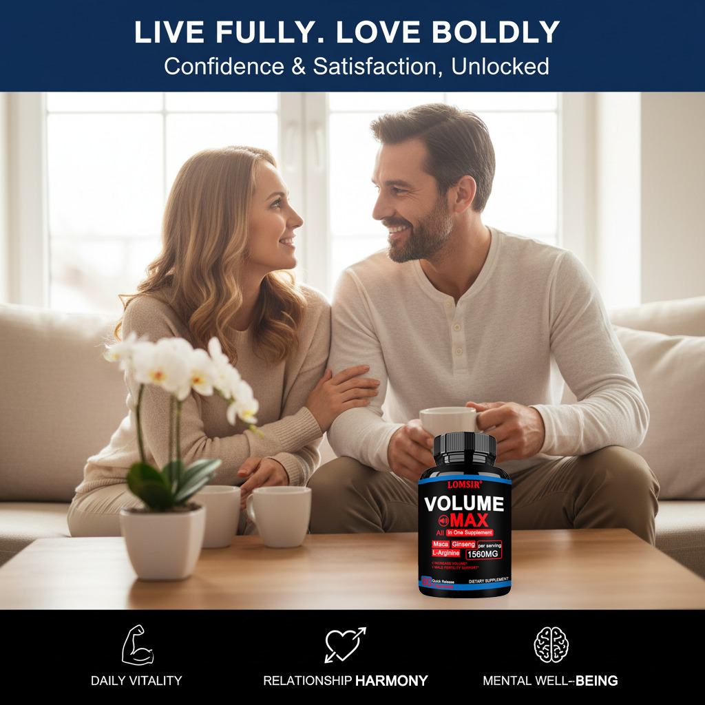 LOMSIR Volume Booster Capsules with Maca, Ginseng & L-Arginine, Male Fertility Support, 60 Capsules