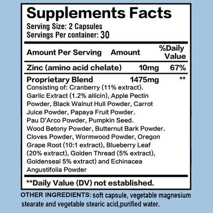 Premium Parasite Blast - Intestine Cleansing With Black Walnut, Wormwood Powder & More - Colon Cleansing