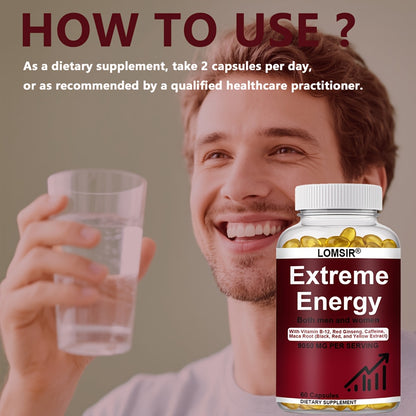 LOMSIR Extreme Energy Dietary Supplement, 60 Capsules