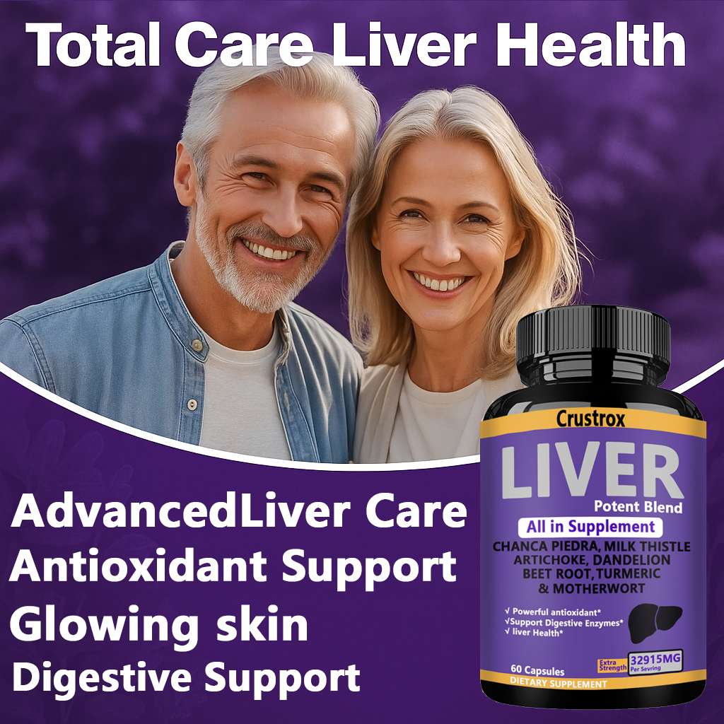 Crustrox Liver Potent Blend Capsules, Chanca Piedra, Milk Thistle, Artichoke, Dandelion, Beet Root, Turmeric & Motherwort, 60 Capsules