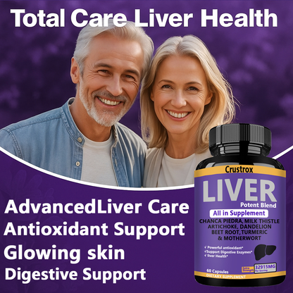 Crustrox Liver Potent Blend Capsules, Chanca Piedra, Milk Thistle, Artichoke, Dandelion, Beet Root, Turmeric & Motherwort, 60 Capsules