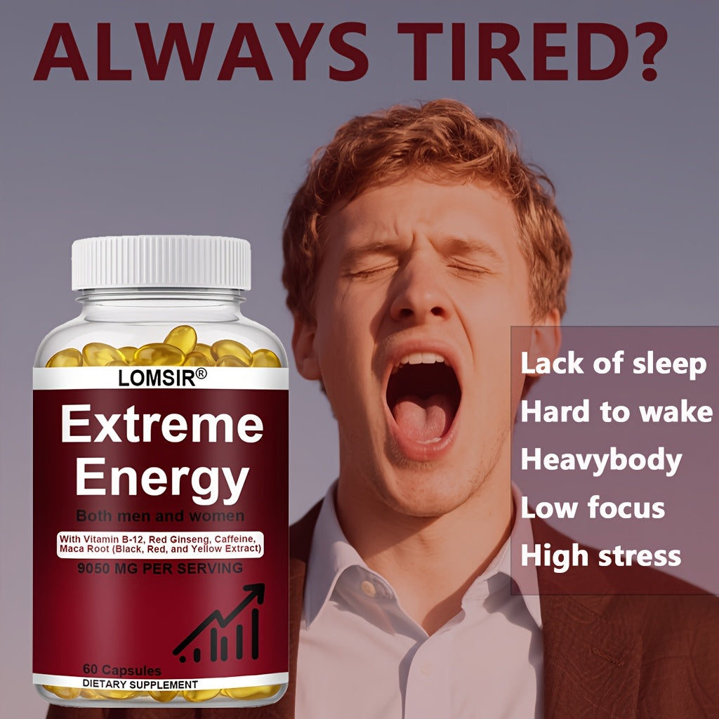 LOMSIR Extreme Energy Dietary Supplement, 60 Capsules