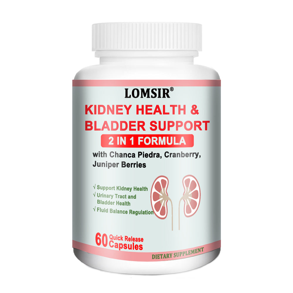 LOMSIR Kidney Health & Bladder Support Capsules with Cranberry, Chanca Piedra & Juniper Berry, 60 Capsules