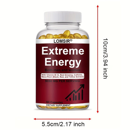 LOMSIR Extreme Energy Dietary Supplement, 60 Capsules